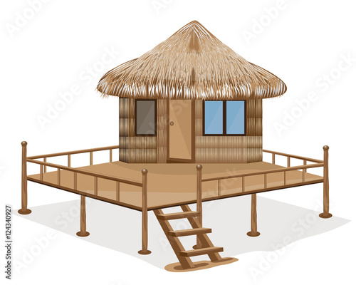 straw hut vector design