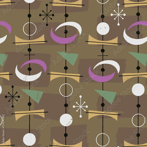 1950s Retro Mid-Century Seamless Pattern