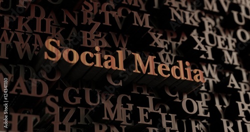 Social Media - Wooden 3D rendered letters/message. Can be used for an online banner ad or a print postcard.