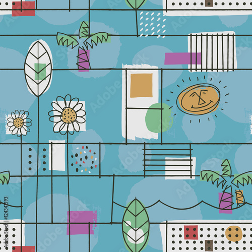 1950s Retro Mid-Century Seamless Pattern