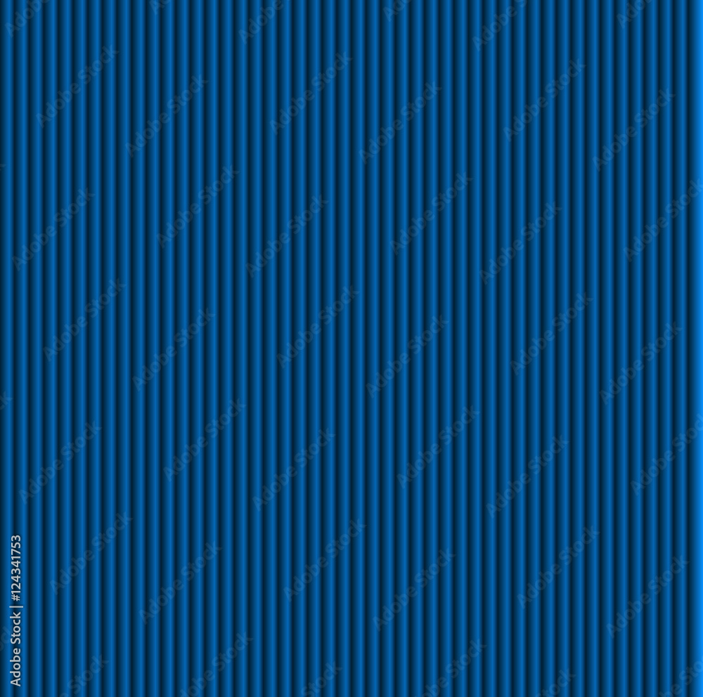 Blue galousie. Volume of vertical lines.