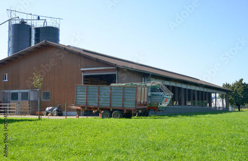 small Farm in the countryside in middle europe - Bauernhof mit Silo und Stall