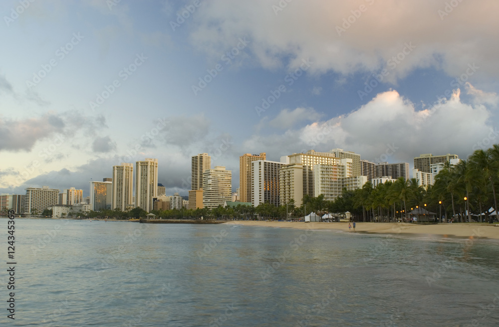 Fototapeta premium Waikiki beach hotels