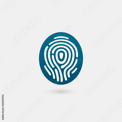 Fingerprint icon. Isolated on white background. Vector illustration, eps 10.
