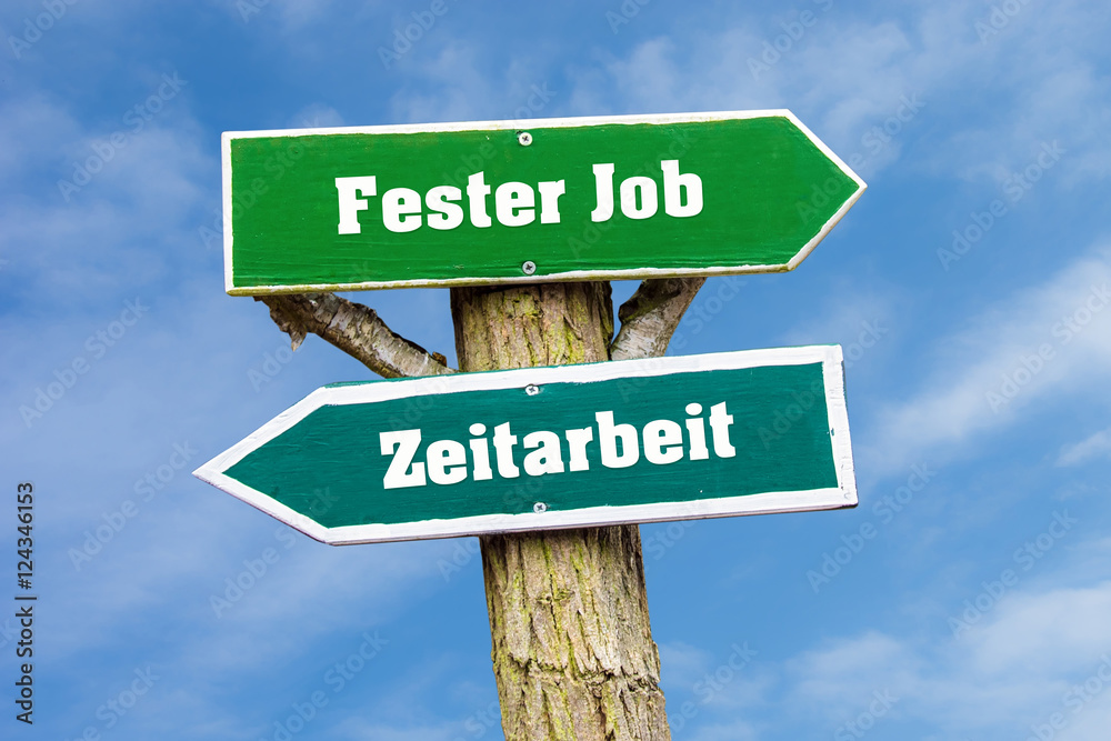 Obraz premium Schild 127 - Fester Job