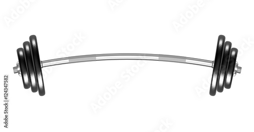 barbell on a white background, 3D illustration