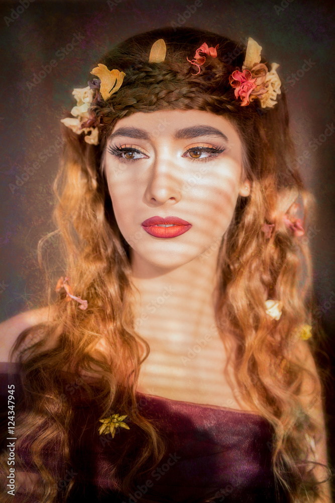 Autumn woman portrait with magnetic eyes Autumn woman portrait with magnetic eyes