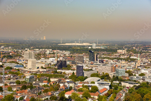 panoramic view of downtown dortmund and stadium, germany