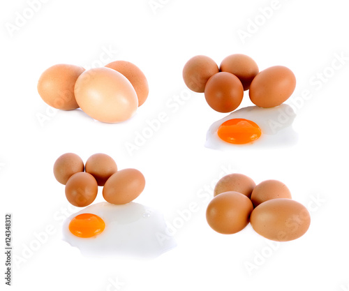 chicken eggs  isolated on white background