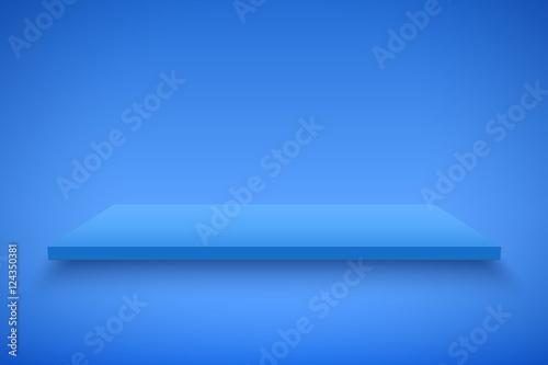 Light box with Blue platform on Blue backdrop. Editable Background Vector illustration.