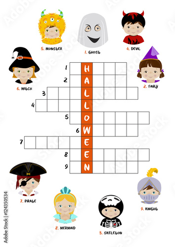 Halloween crossword puzzle for kids