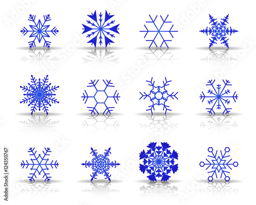 Schnee Iconset - Blau (Schatten)