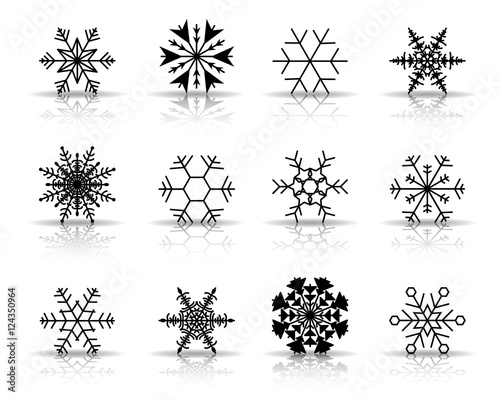 Schnee Iconset - Schwarz (Schatten)