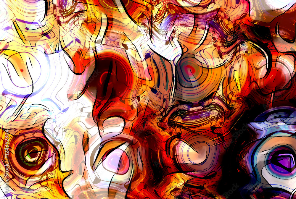 graphic design illustration of notes and note lines in circle structure, music concept. graphic design illustration of notes and note lines in circle structure, music concept.