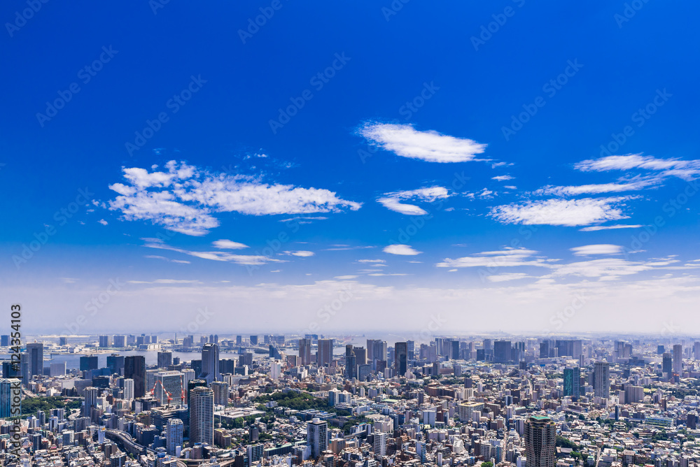 東京　青空と都市風景