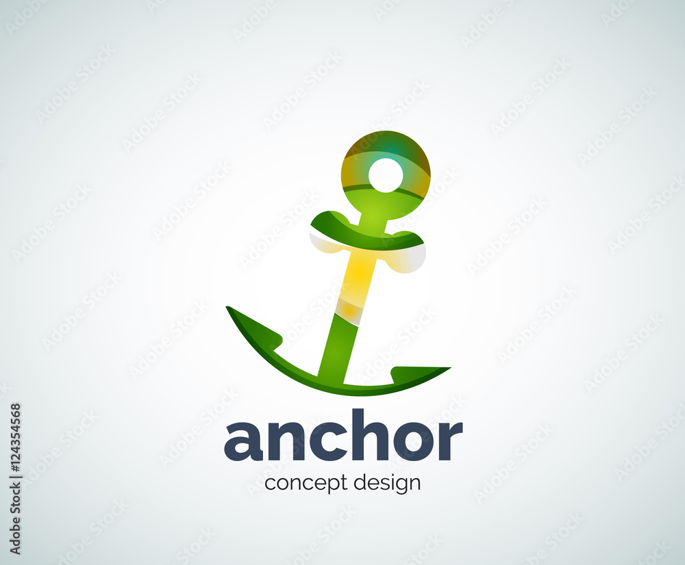 Vector ship anchor logo template Vector ship anchor logo template