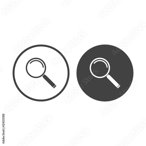 Magnifying glass icon button vector