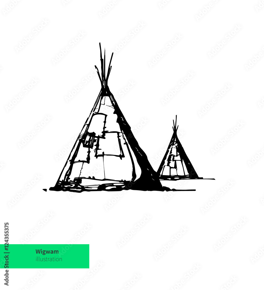 Vector American Wigwam Illustration. Vector American Wigwam Illustration.