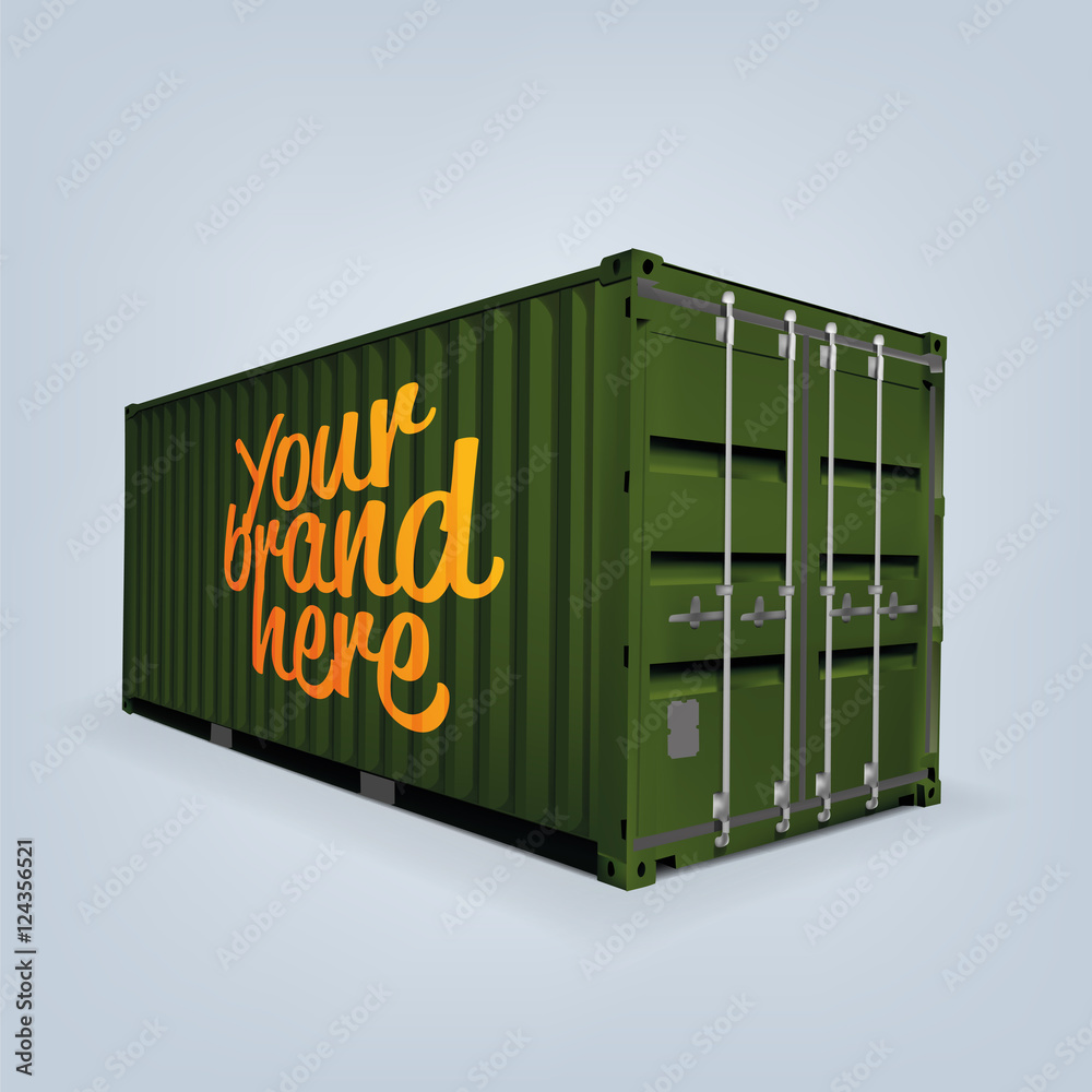 Vector of cargo container or shipping container for logistics and transportation Vector of cargo container or shipping container for logistics and transportation