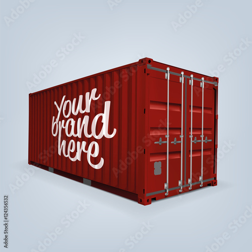 Vector of cargo container or shipping container for logistics and transportation