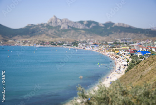 Scenery of Koktebel resort town in Crimea at summer