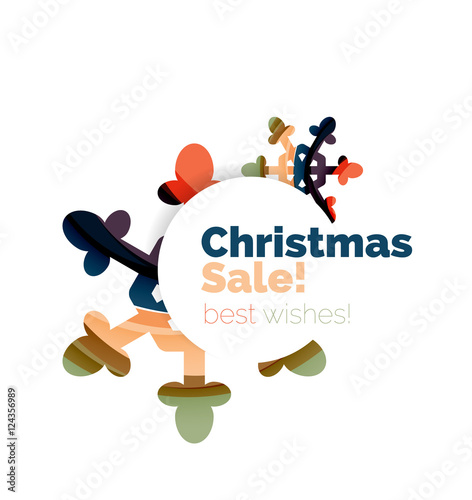 Christmas and New Year geometric paper design banner