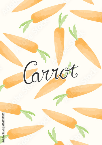 Pattern Carrot Vector Water Color 