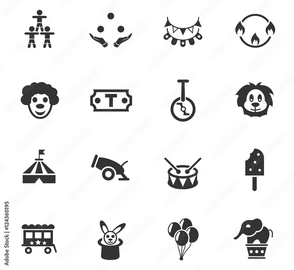 Fototapeta premium circus icon set