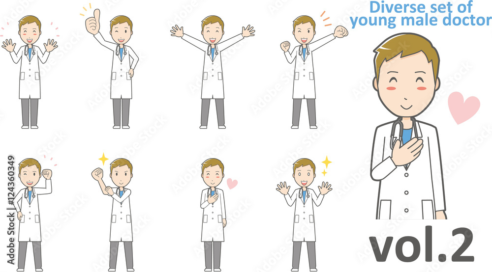 Diverse set of young male doctor , EPS10 vector format vol.2 Diverse set of young male doctor , EPS10 vector format vol.2