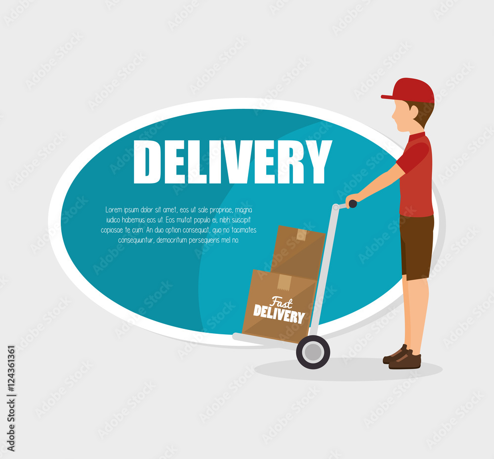 man courier delivery cardboard boxes vector illustration 