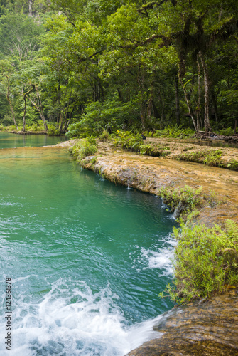 The waterfalls of Semuc Champey, Guatemala. photo