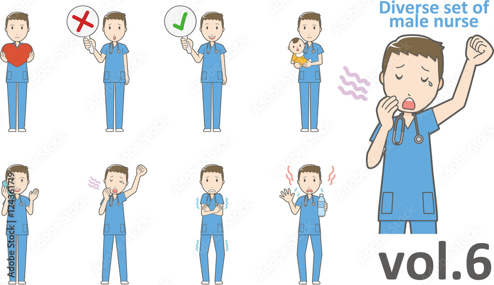 Diverse set of male nurse , EPS10 vector format vol.6 Diverse set of male nurse , EPS10 vector format vol.6