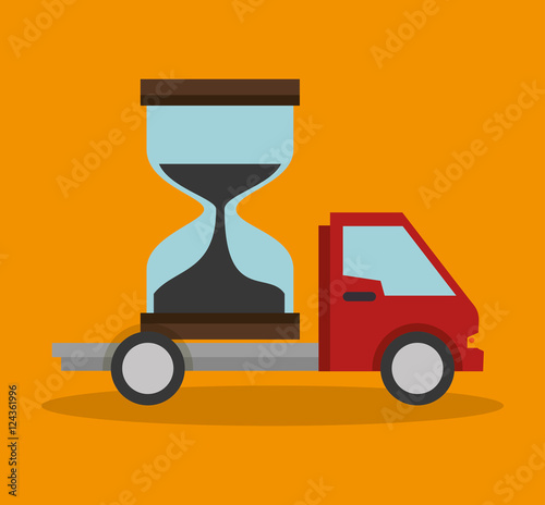 truck sand clock delivery concept design vector illustration 