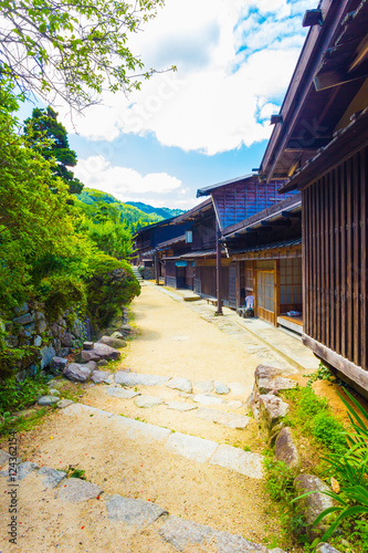 Row Traditional Japanese Village Houses Tsumago V