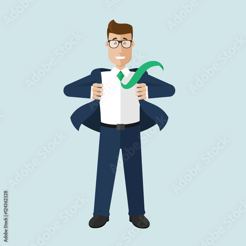 Businessman smile and seems recovered