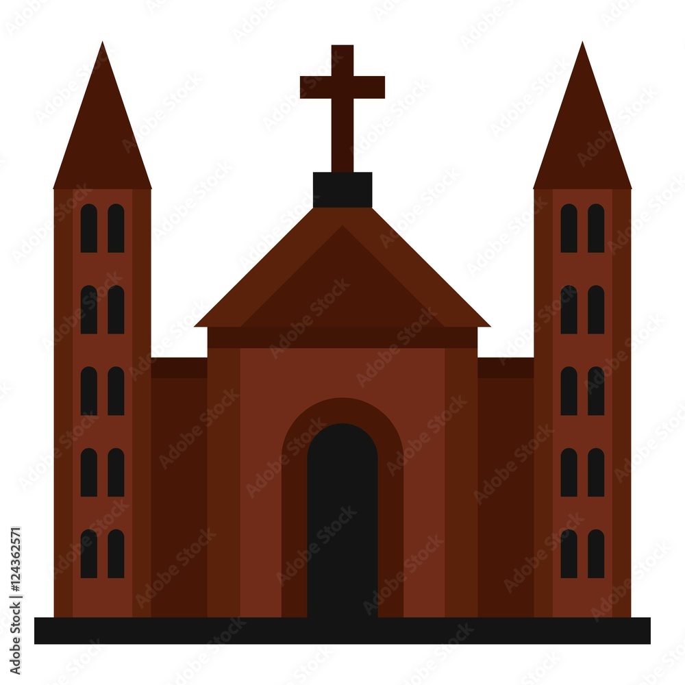 Catholic church icon. Flat illustration of church vector icon for web design Catholic church icon. Flat illustration of church vector icon for web design