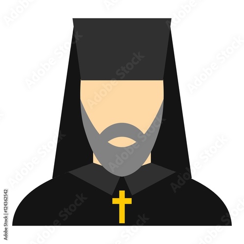 Orthodox priest icon. Flat illustration of orthodox priest vector icon for web design