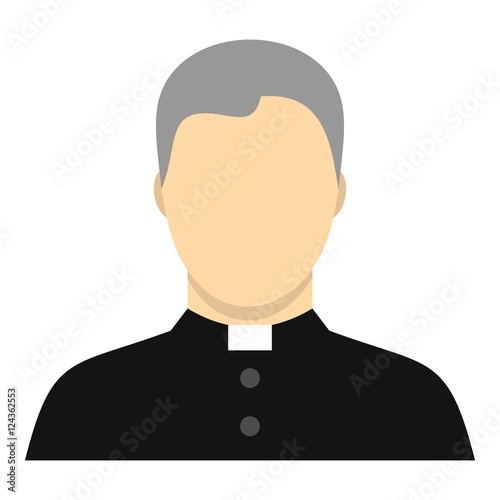 Catholic priest icon. Flat illustration of catholic priest vector icon for web design