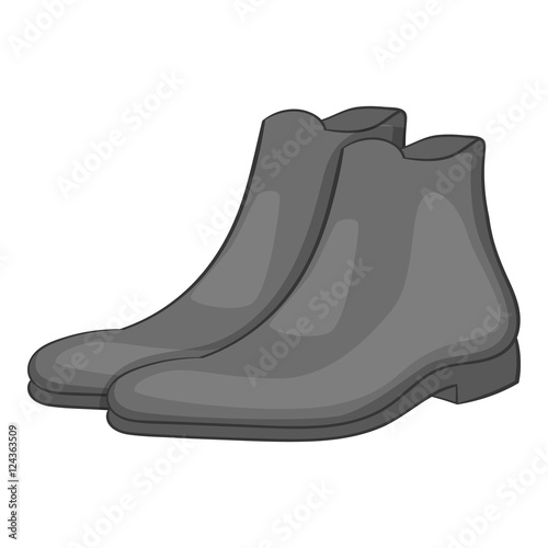 Men winter boot icon. Gray monochrome illustration of men winter boot vector icon for web