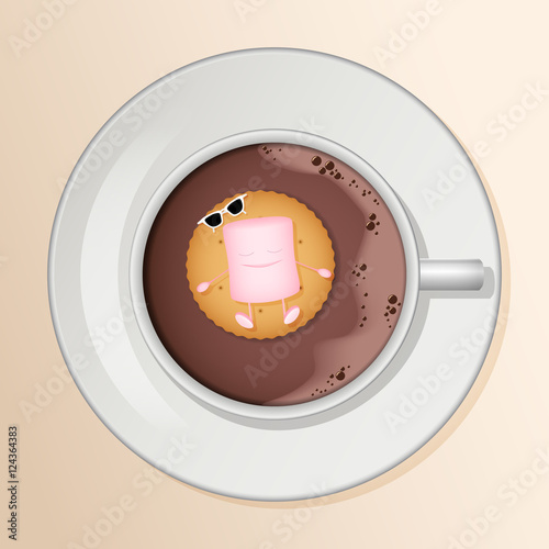 Cacao and Marshmallow. Cartoon Characters.