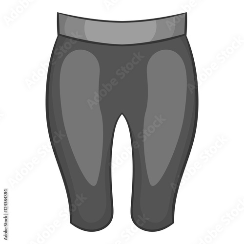 Women sport pants icon. Gray monochrome illustration of women sport pants vector icon for web
