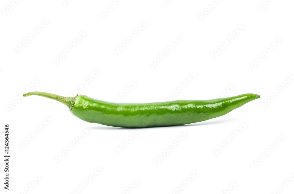 Green chilli pepper on white background. Green chilli pepper on white background.