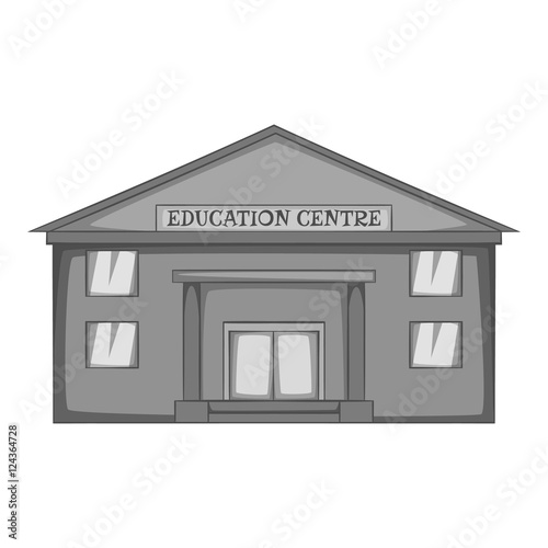 Education centre icon. Gray monochrome illustration of education centre vector icon for web
