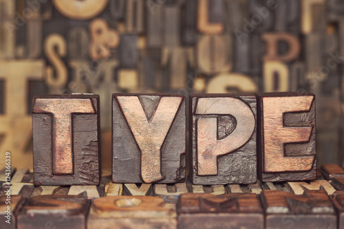 wooden type concept photo