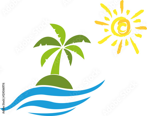 Insel, Sonne, Palme, Tropical island