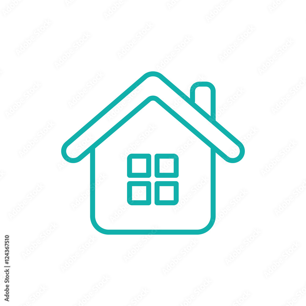 home house blue white thin line outline white blue vector icon home house blue white thin line outline white blue vector icon