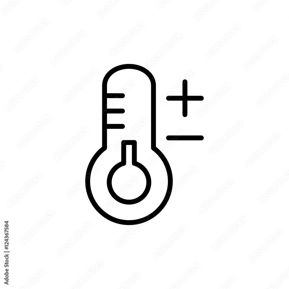 thermometer termometer temperature thin line outline icon black thermometer termometer temperature thin line outline icon black