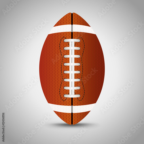 American football on grey background.
