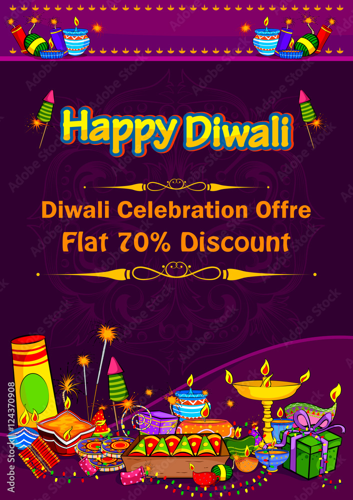 Light festival of India Happy Diwali discount sale promotion offer banner