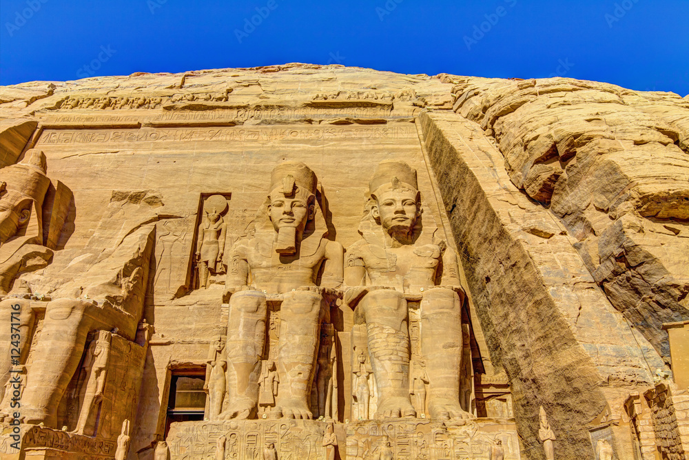 The Great Temple at Abu Simbel, left part, Egypt.